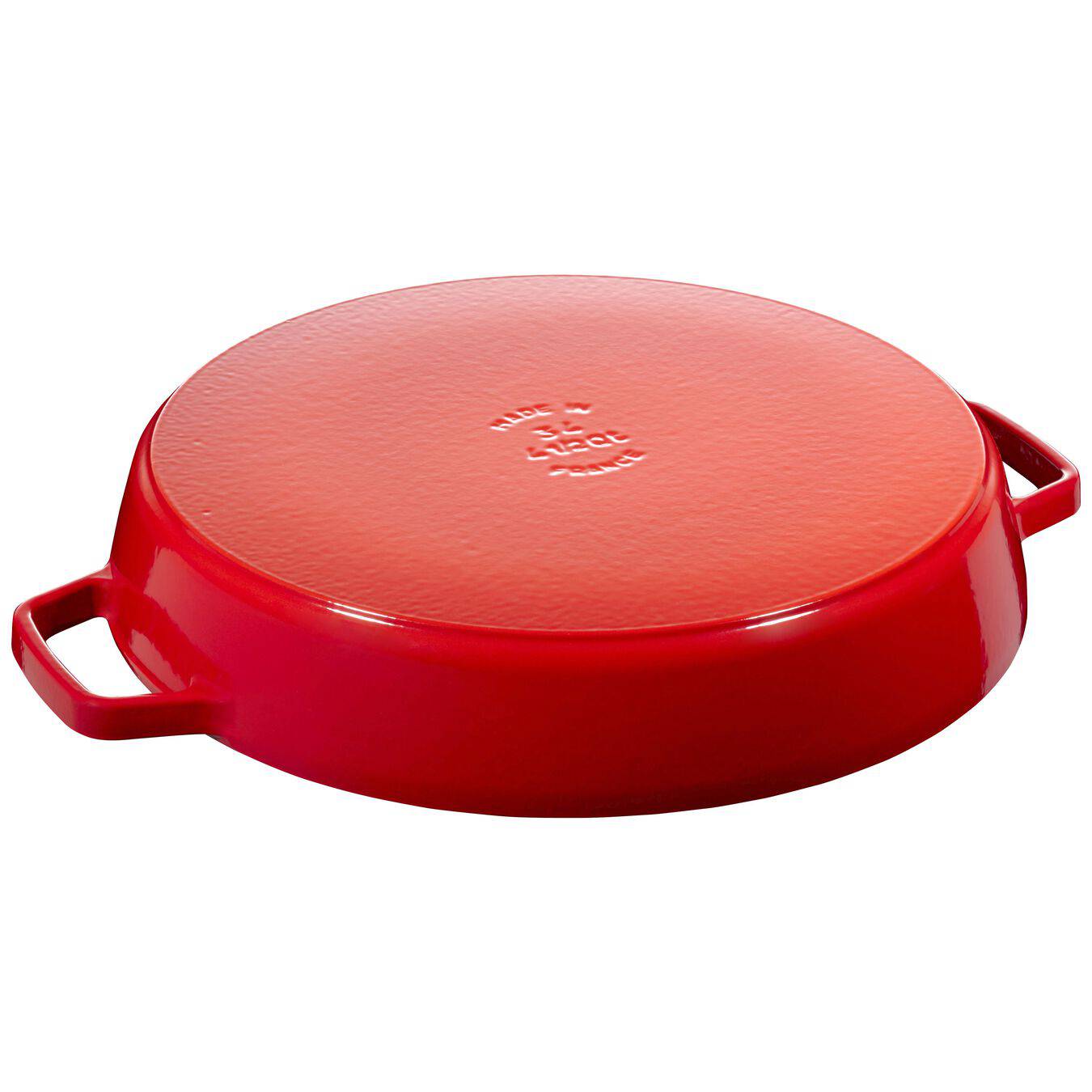 Staub Cast Iron Fry Pan Double Handle, 13-in, Cherry Red - Kitchen Universe
