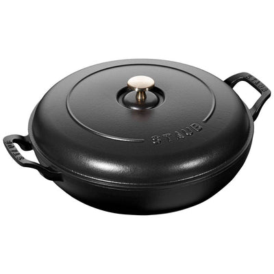 Staub Cast Iron Braiser, 3.5 qt, Matte Black - Kitchen Universe