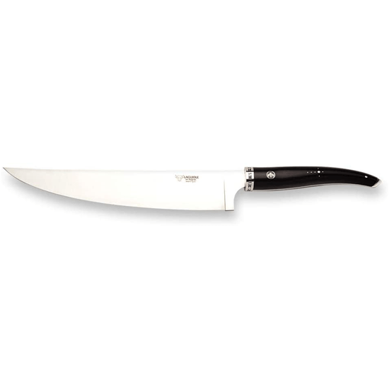 Laguiole en Aubrac Gourmet 7-Piece Kitchen Knife Set With Ebony Wood Handles & Magnetic Oak Block - Kitchen Universe