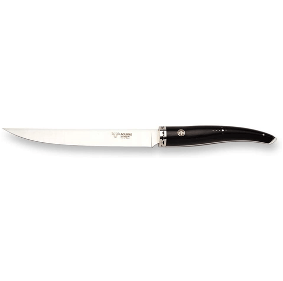 Laguiole en Aubrac Gourmet 7-Piece Kitchen Knife Set With Ebony Wood Handles & Magnetic Oak Block - Kitchen Universe