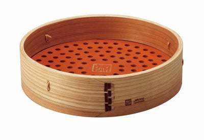 JIA 9.4" Steamer Basket Large, Cedar Wood, 24 x 7 cm / 9.4 " x 2.8-in - Kitchen Universe