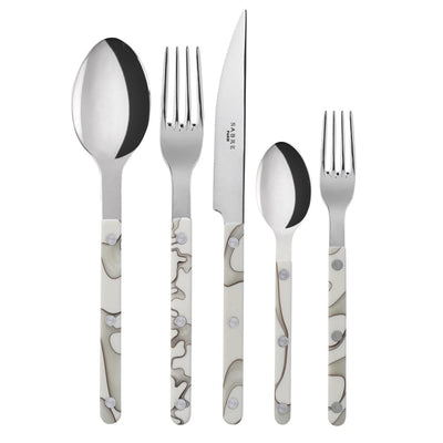 Sabre Bistrot 5-Piece Flatware Set, Dune Ivory - Kitchen Universe