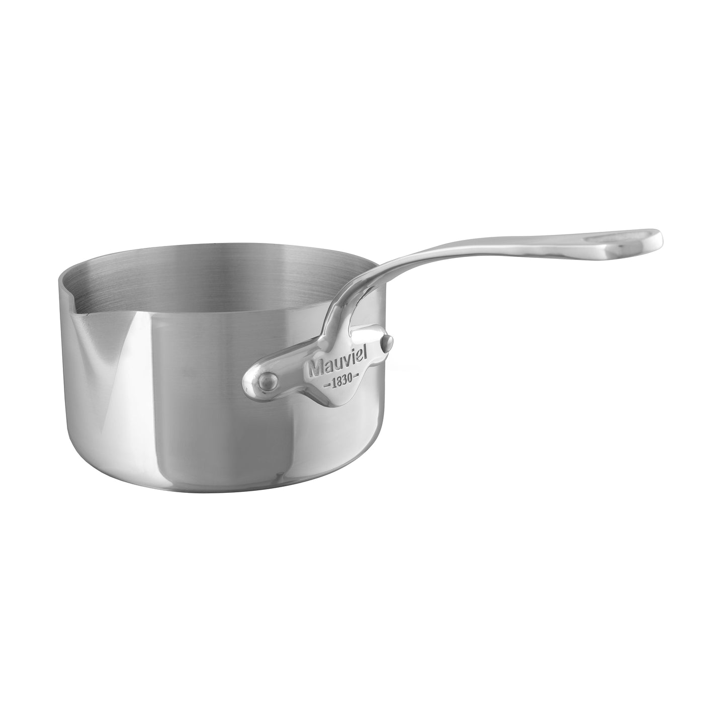 Mauviel M'Cook 5-Ply Saucepan With Pouring Spout, 0.8-qt - Kitchen Universe