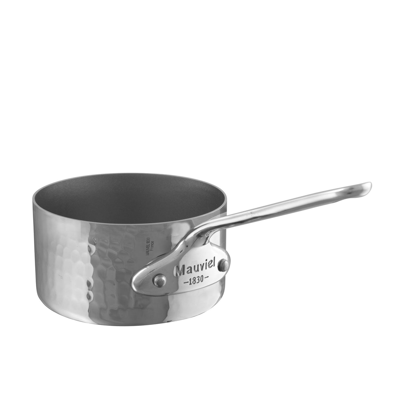 Mauviel M'Mini Elite Polished Hammered Saucepan, 0.32-qt - Kitchen Universe