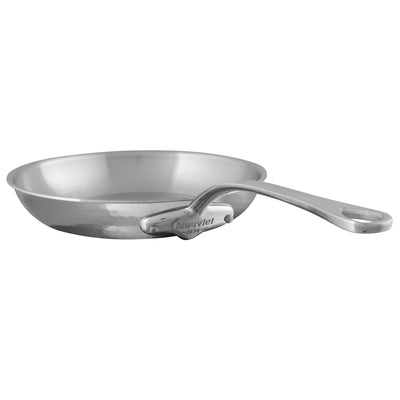 Mauviel M'Elite Hammered 5-Ply Stainless Steel Round Frying Pan, 11-in - Kitchen Universe