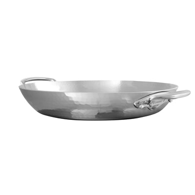 Mauviel M'Elite Hammered 5-Ply Stainless Steel Round Pan, 7.9-in - Kitchen Universe