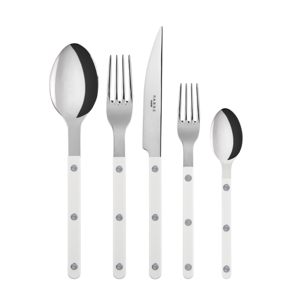 Sabre Bistrot 5-Piece Flatware Set, White - Kitchen Universe