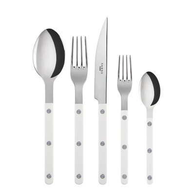 Sabre Bistrot 5-Piece Flatware Set, White - Kitchen Universe