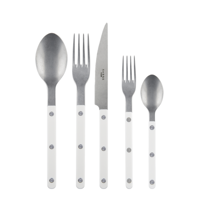 Sabre Bistrot Vintage 5-Piece Flatware Set, White - Kitchen Universe