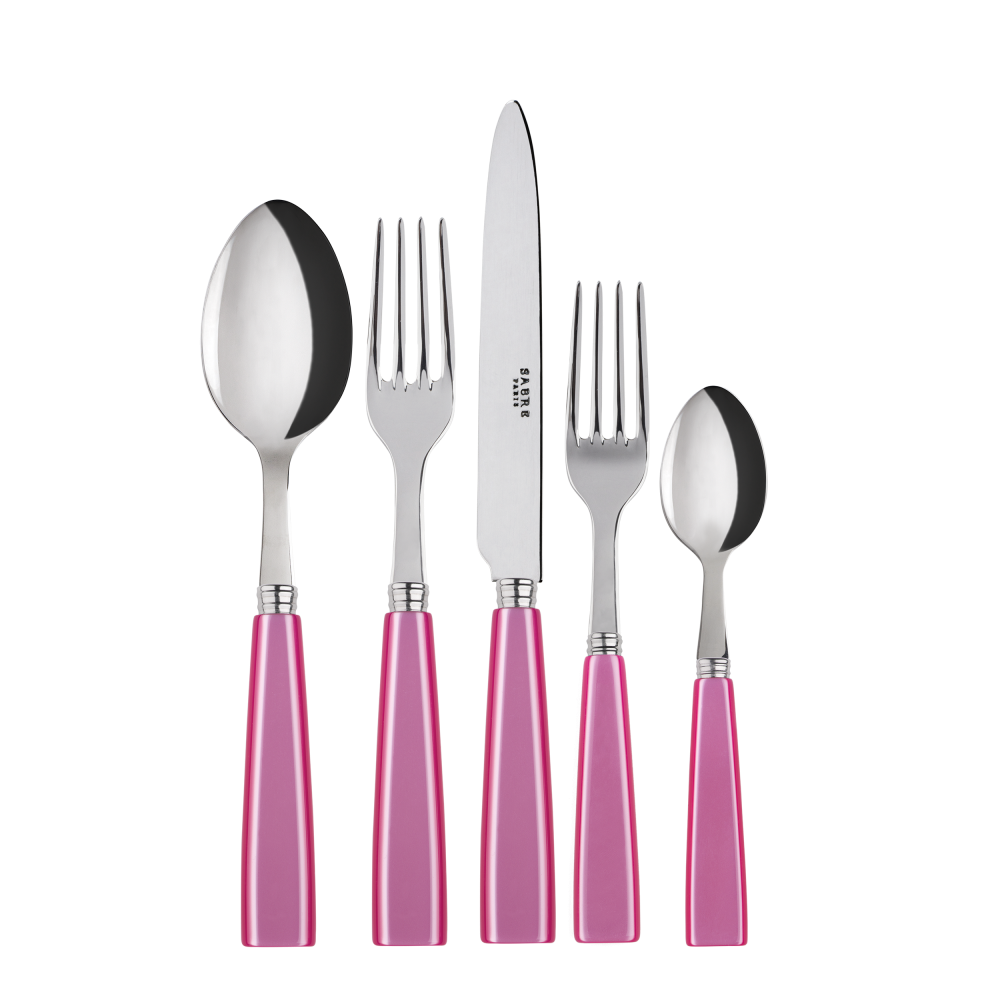 Sabre Icone 5-Piece Flatware Set, Pink - Kitchen Universe