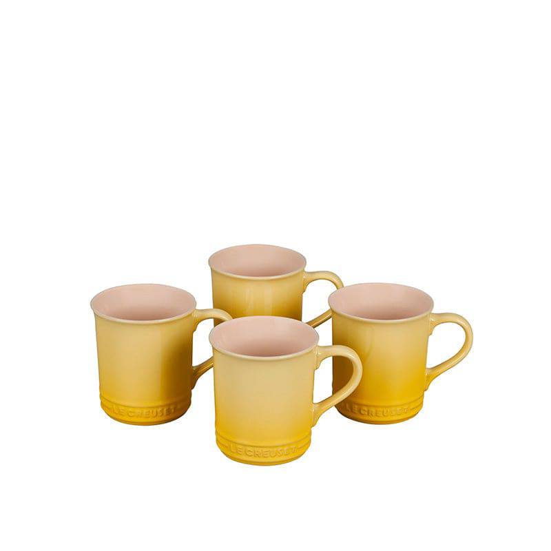 Le Creuset Stoneware Set of 4 Mugs, 14-oz, Soleil - Kitchen Universe