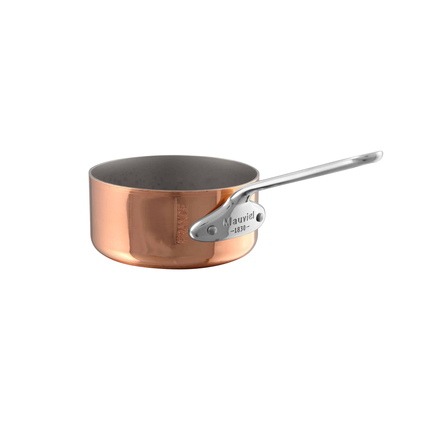 Mauviel M'Mini Copper Saute Pan with Stainelss Steel Handle, 0.11-qt - Kitchen Universe