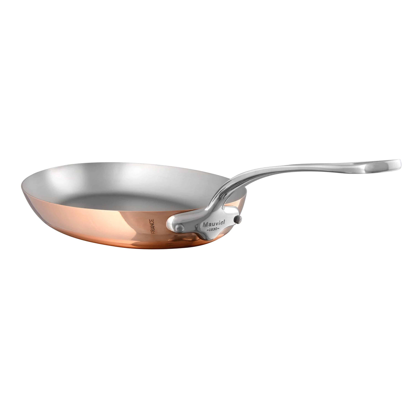 Mauviel M'heritage M150S Copper & Stainless Steel Oval Frying Pan, 14-in. - Kitchen Universe