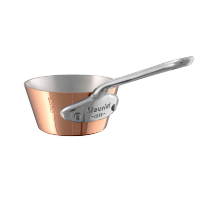 Mauviel M'Mini Copper Splayed Saute Pan With Pouring Spout & Stainless Steel Handle, 0.15-qt - Kitchen Universe