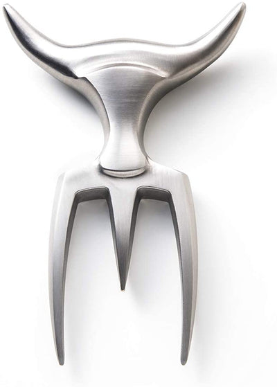 Tridens Hand Finished Ergonomic Brushed Stainless Steel Fork, 165mm / 6.5-in With Beechwood Base - Kitchen Universe