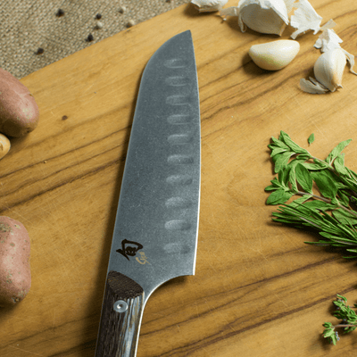 Shun Kanso Santoku Knife with Hollow Ground Blade, 7-in - Kitchen Universe