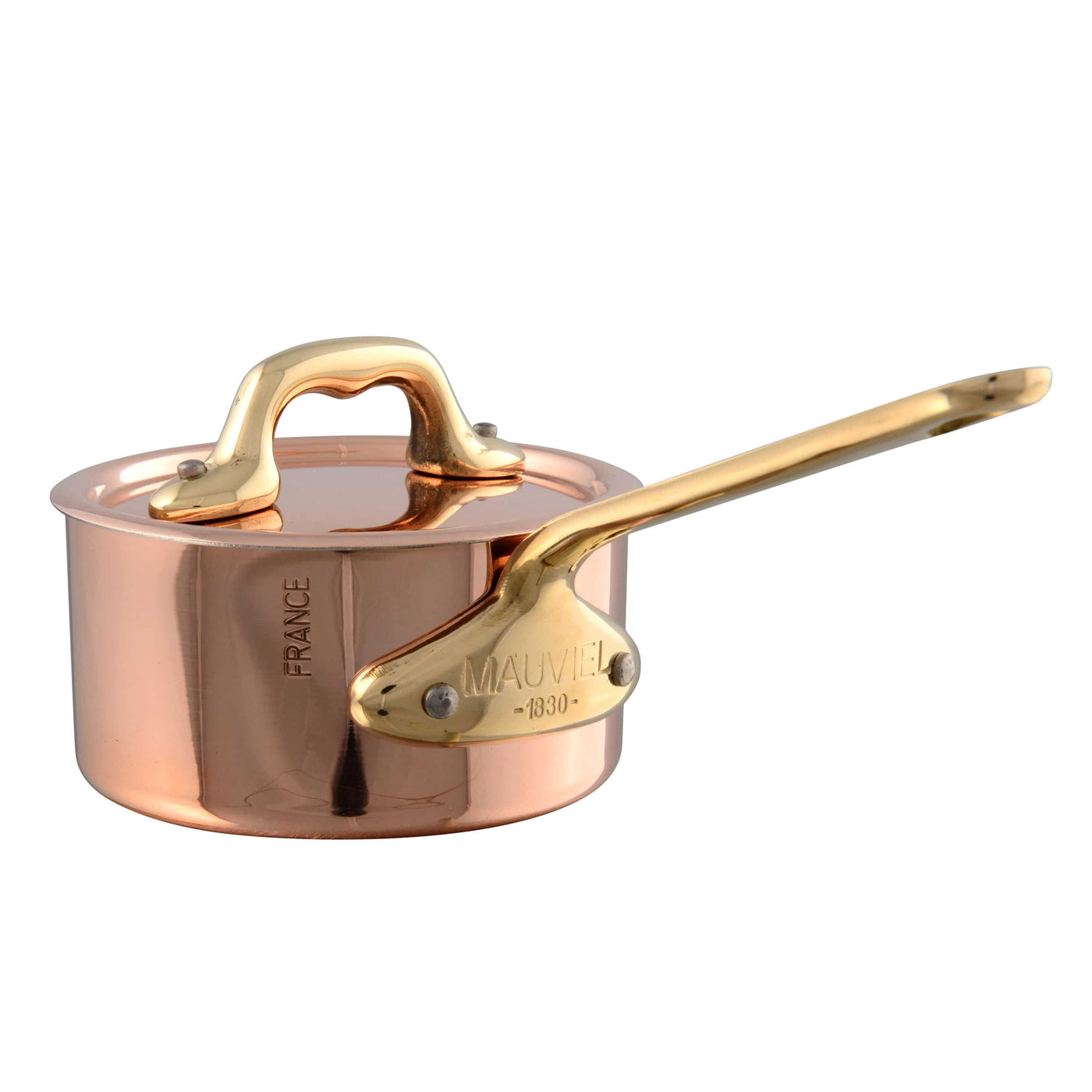 Mauviel M'Mini Copper Small Saucepan w/ Bronze Handle, 0.32-qt - Kitchen Universe
