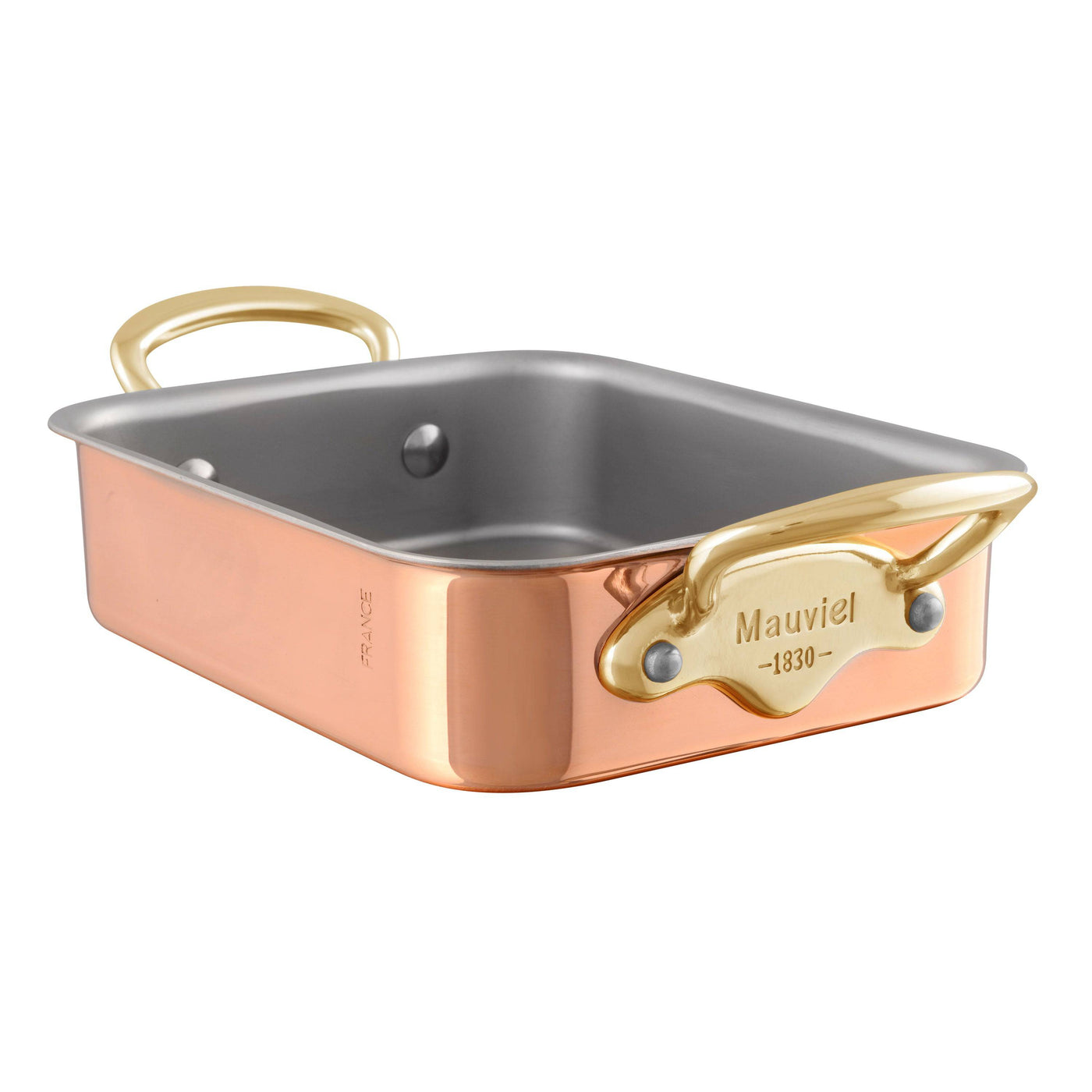 Mauviel M'Mini Copper Rectangular Roasting Pan With Bronze Handles, 7 x 5.5-in - Kitchen Universe