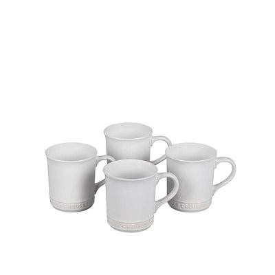 Le Creuset Stoneware Set of 4 Mugs, 14-oz, White - Kitchen Universe