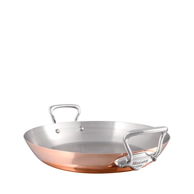 Mauviel M'heritage M150S Copper & Stainless Steel Paella Pan, 13.7-in - Kitchen Universe