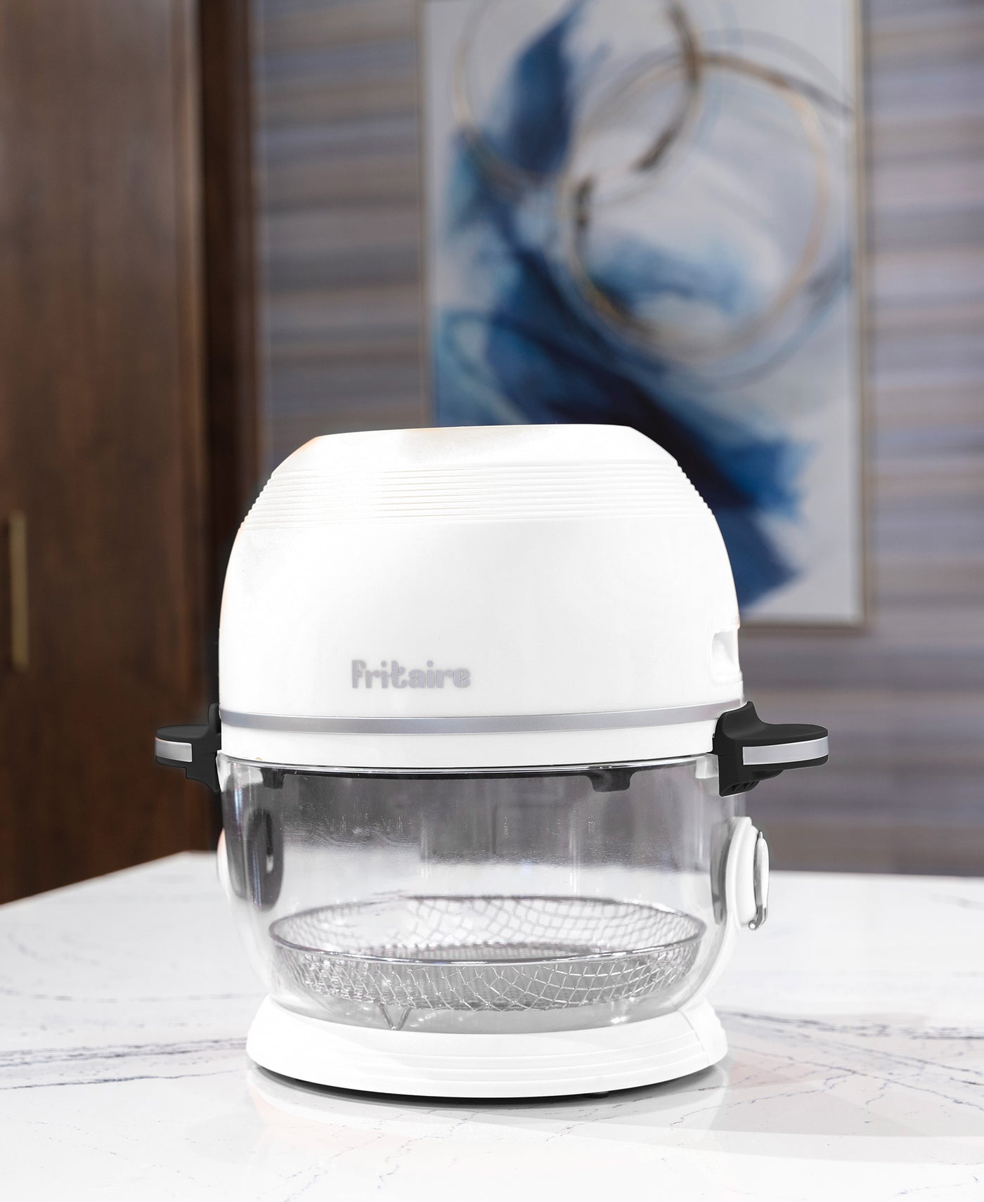 Fritaire, Self-Cleaning and BPA Free Glass Bowl Air Fryer, White