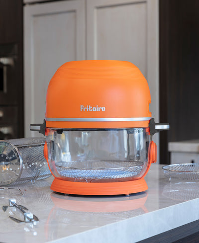 Fritaire Self-Cleaning Glass Bowl Air Fryer, 5-Qt, Orange - Kitchen Universe