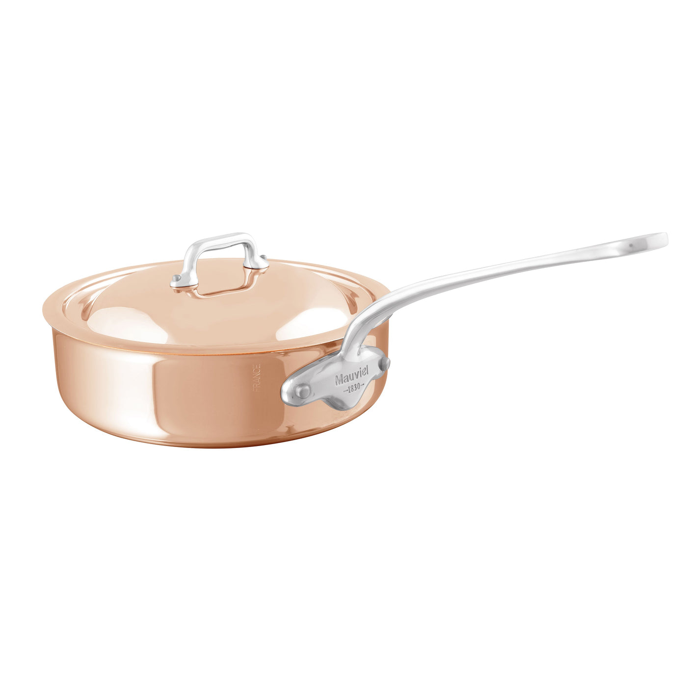 Mauviel M'6s Induction Compatible Copper Saute Pan with Lid, 1.8 qt - Kitchen Universe