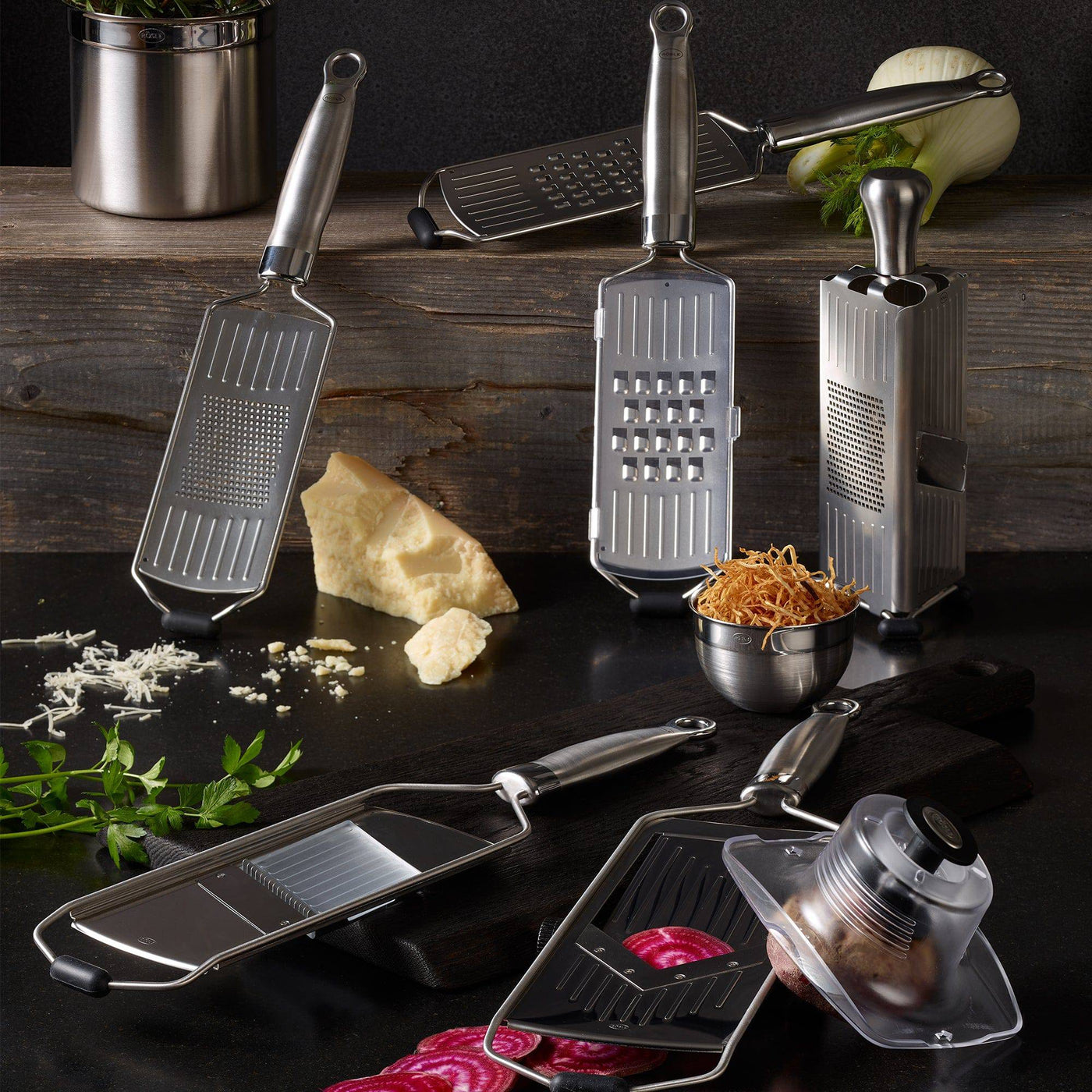 Rosle Stainless Steel Adjustable V-Slicer - Kitchen Universe