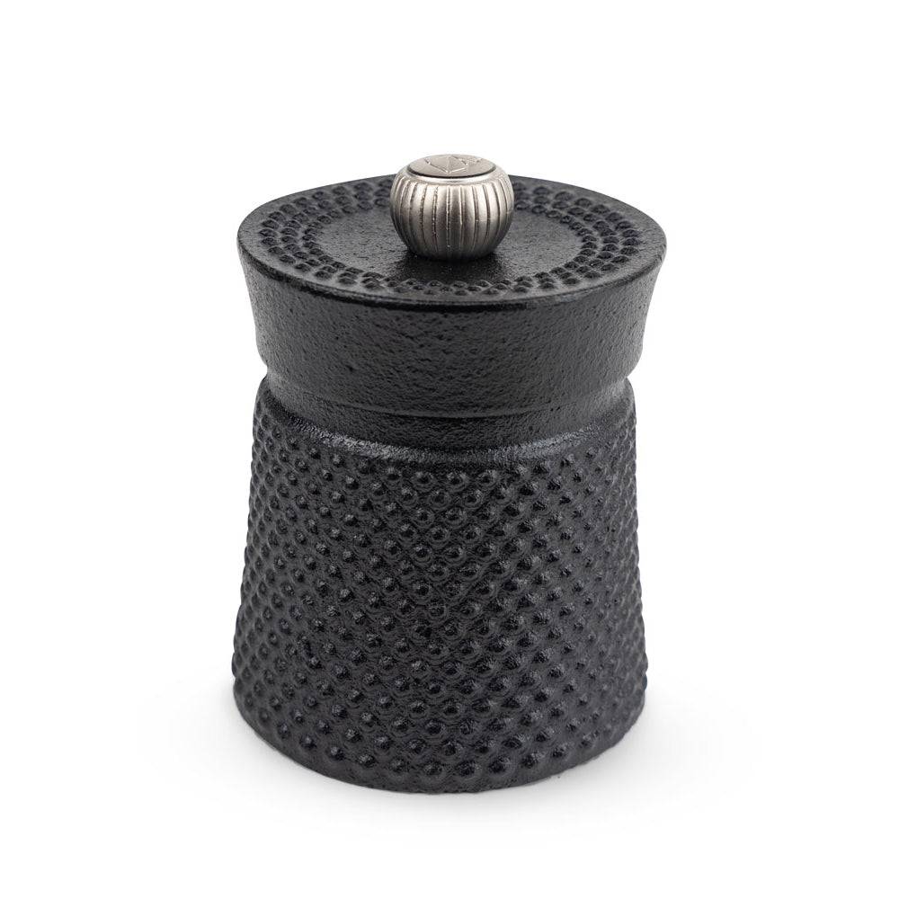 Peugeot Bali Fonte Cast Iron Pepper Mill with Tan Hoi Peppercorns, Black - Kitchen Universe