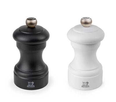 Peugeot Bistro Duo Black & White Matte Pepper & Salt Mill Set, 4-in - Kitchen Universe