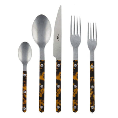 Sabre Bistrot Vintage 5-Piece Flatware Set, Tortoise - Kitchen Universe