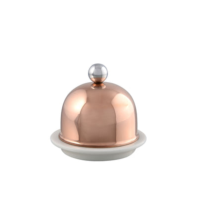Mauviel M'Tradition Copper & Stainless Porcelain Butter Dish - Kitchen Universe