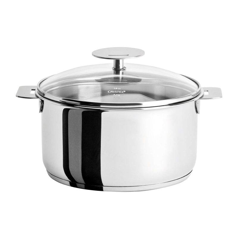 Cristel Multiply Casteline 5-Ply Stainless Sauce / Casserole Pan With Lid - Kitchen Universe