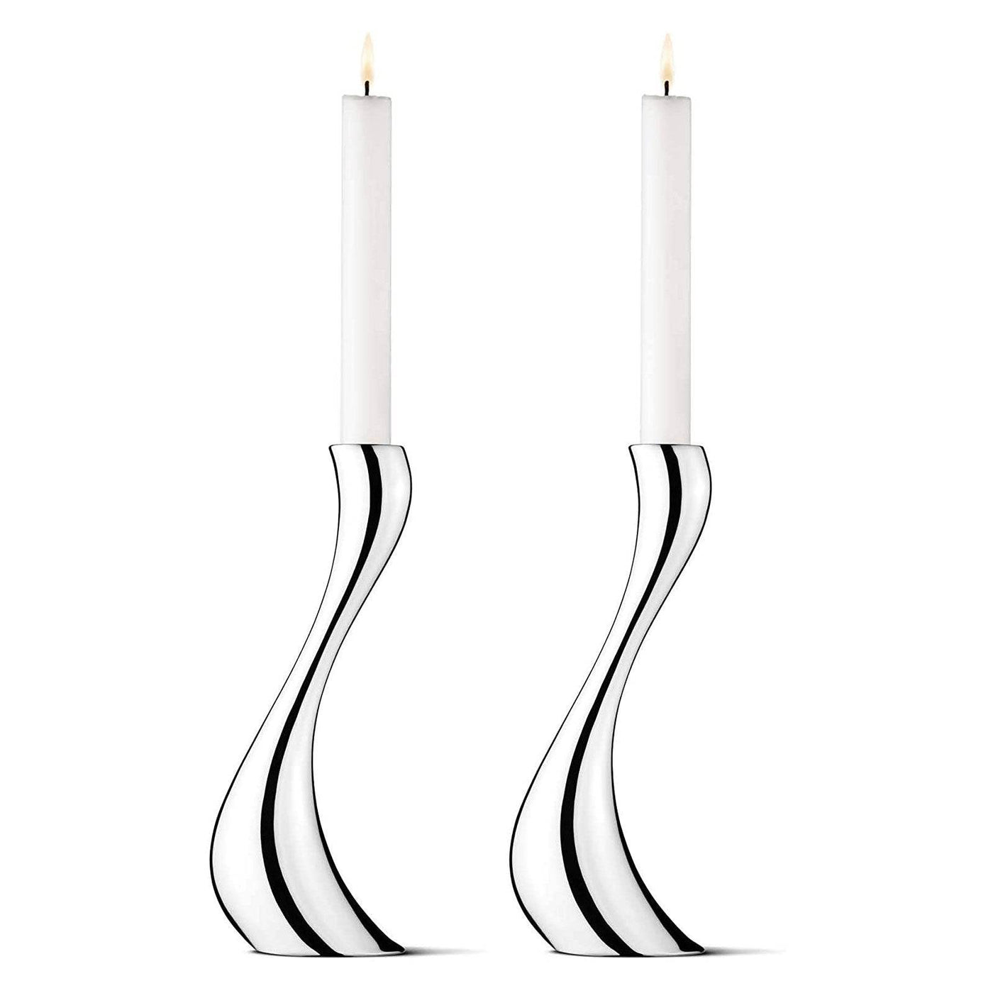 Georg Jensen Cobra Candle Holder Large, Set of 2 - Kitchen Universe