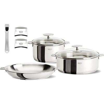 CRISTEL Castel Pro Ultraply 8-Piece Stainless Steel Cookware Set