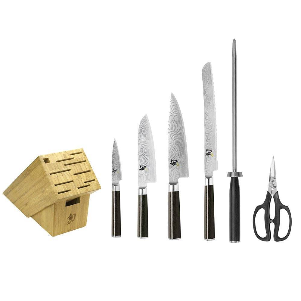 Shun Classic 7-Piece Knife Block Set with Bamboo Block - Kitchen Universe