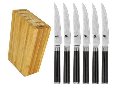 Shun Classic 6-Piece Steak Knife with Bamboo Side Car Block - Kitchen Universe