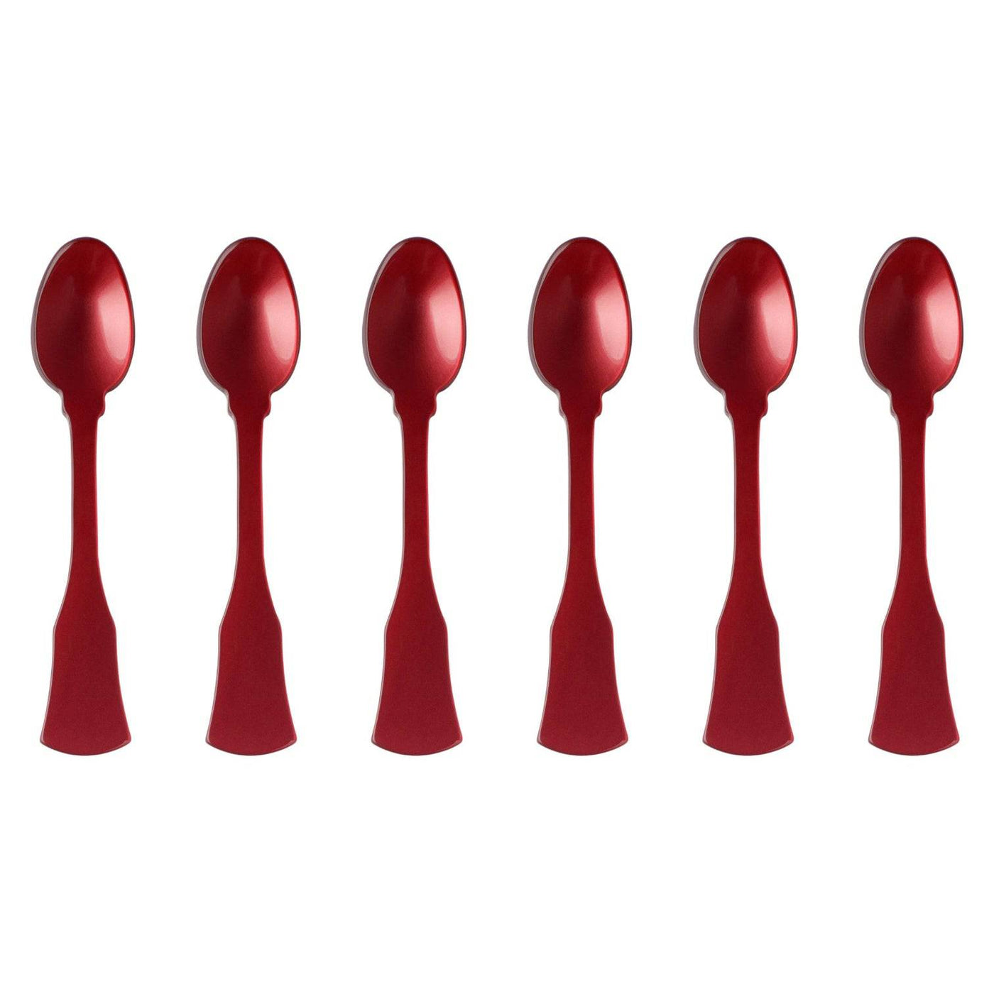Sabre Honorine 6-Piece Demi-Tasse Spoon Set, Red - Kitchen Universe