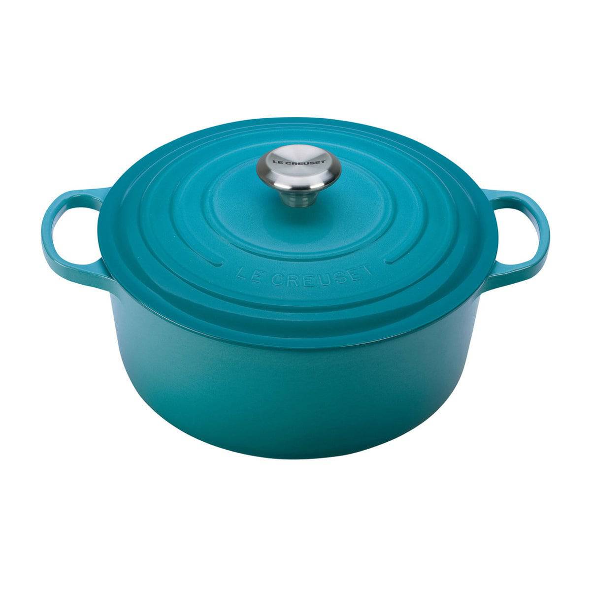 Le Creuset Signature Enameled Cast Iron Round French / Dutch Oven, 7.25-Quart, Caribbean - Kitchen Universe