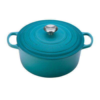 Le Creuset Signature Enameled Cast Iron Round French / Dutch Oven, 7.25-Quart, Caribbean - Kitchen Universe