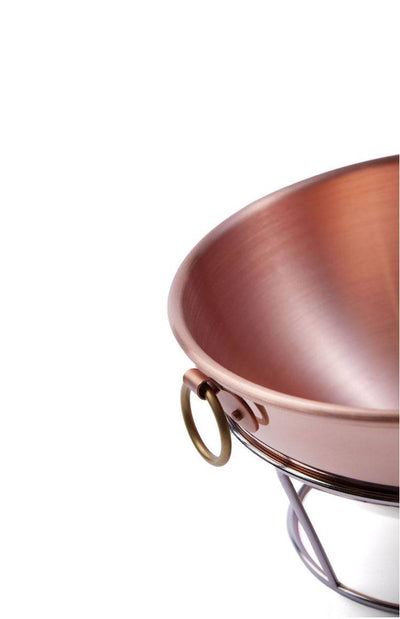 Mauviel M'passion Copper Egg Whites Beating Bowl with Stand Support, 5.1-qt. - Kitchen Universe