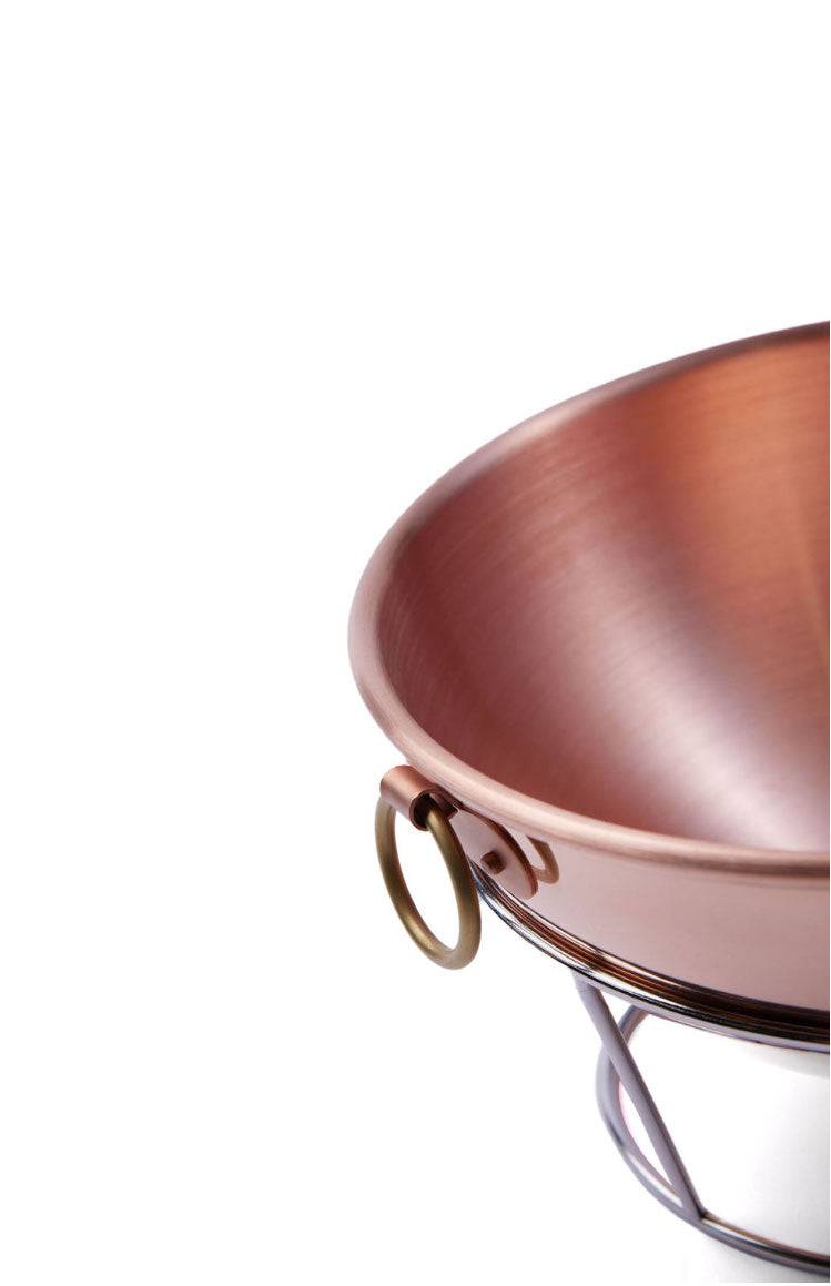 Mauviel Copper Beating Bowl with Metal Stand