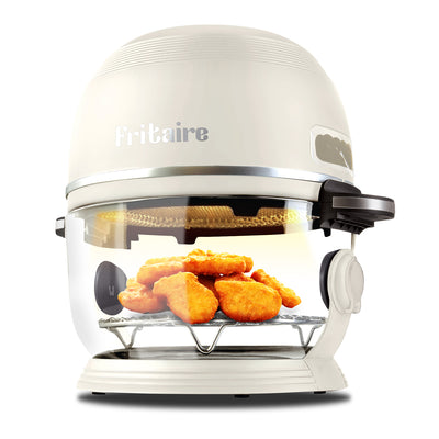 Fritaire Self-Cleaning Glass Bowl Air Fryer Aluminum 5-qt, Withe - Kitchen Universe