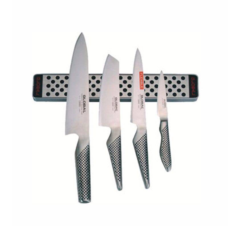 Global Classic Stainless Steel 5-Piece Knife Set With Magnetic Bar - Kitchen Universe