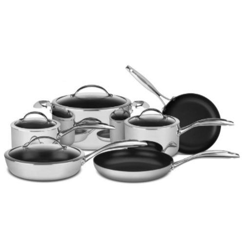 Scanpan HaptIQ Nonstick Stratanium 10-Piece Stainless Steel Cookware Set - Kitchen Universe