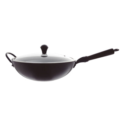 JIA Carbon Steel Companion Wok With Lid, 12.6-Inches - Kitchen Universe