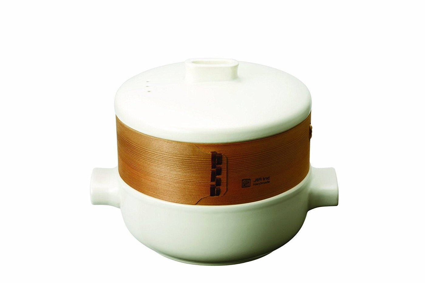 JIA Steamer Set With Ceramic Steamer Pot, Lid And Cedar Wood Basket - Kitchen Universe