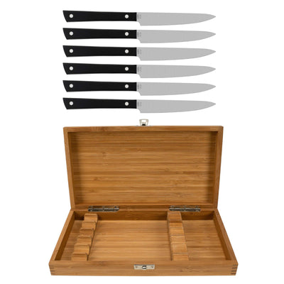 KAI Pro 6-Piece Steak Knife Set w/Bamboo Presentation Box - Kitchen Universe