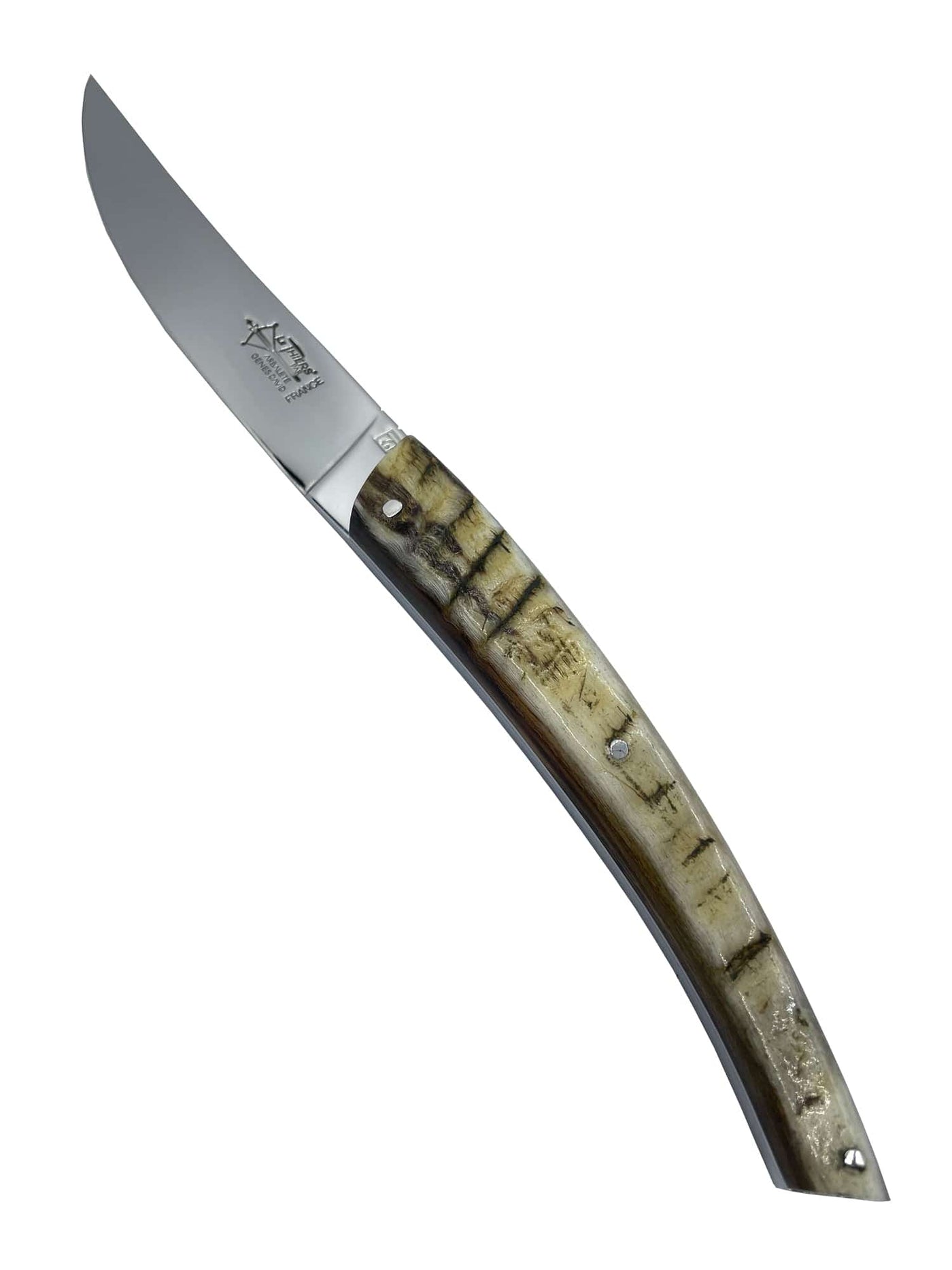 Arbalete Genes David Luxury Fully Forged Steak Knives 6-Piece Set with Full Mixed Horn Handles, 4.25-Inches - Kitchen Universe