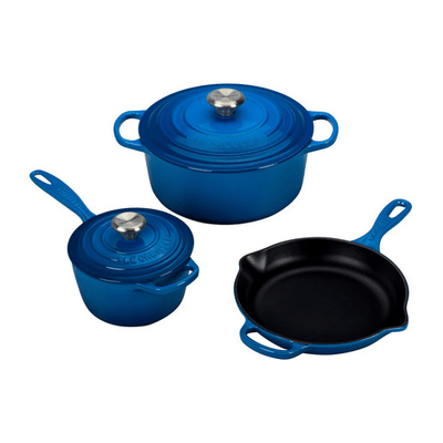 Le Creuset Signature Enameled Cast Iron 5-Piece Cookware Set, Marseille - Kitchen Universe